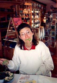 Sylvia Asten in the studio